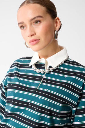 gestreepte polo - blauw