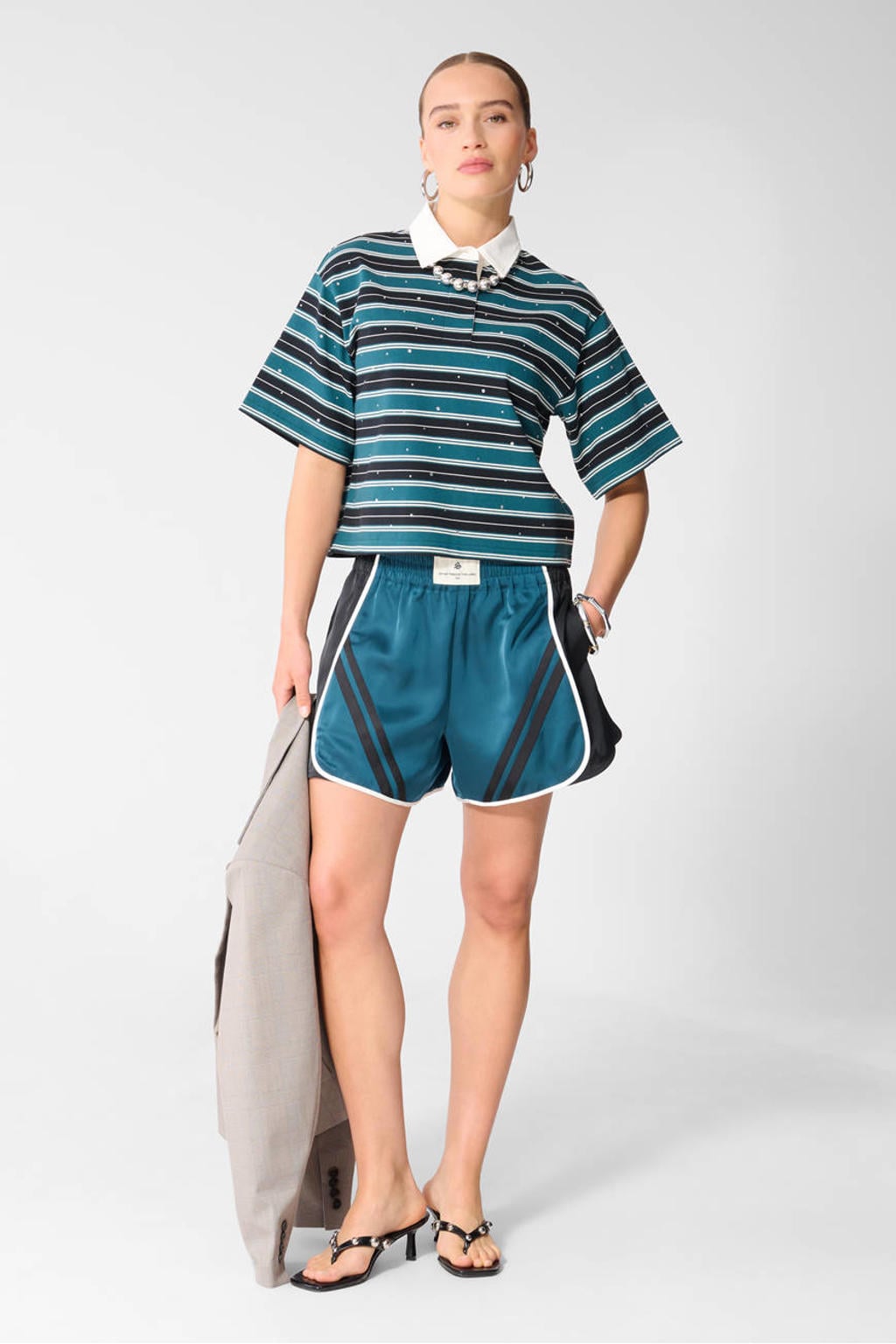Shoeby gestreepte polo - blauw