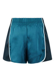 thumbnail: Blauw en zwarte dames Shoeby van polyester met straight fit, high waist, elastische tailleband en logo dessin