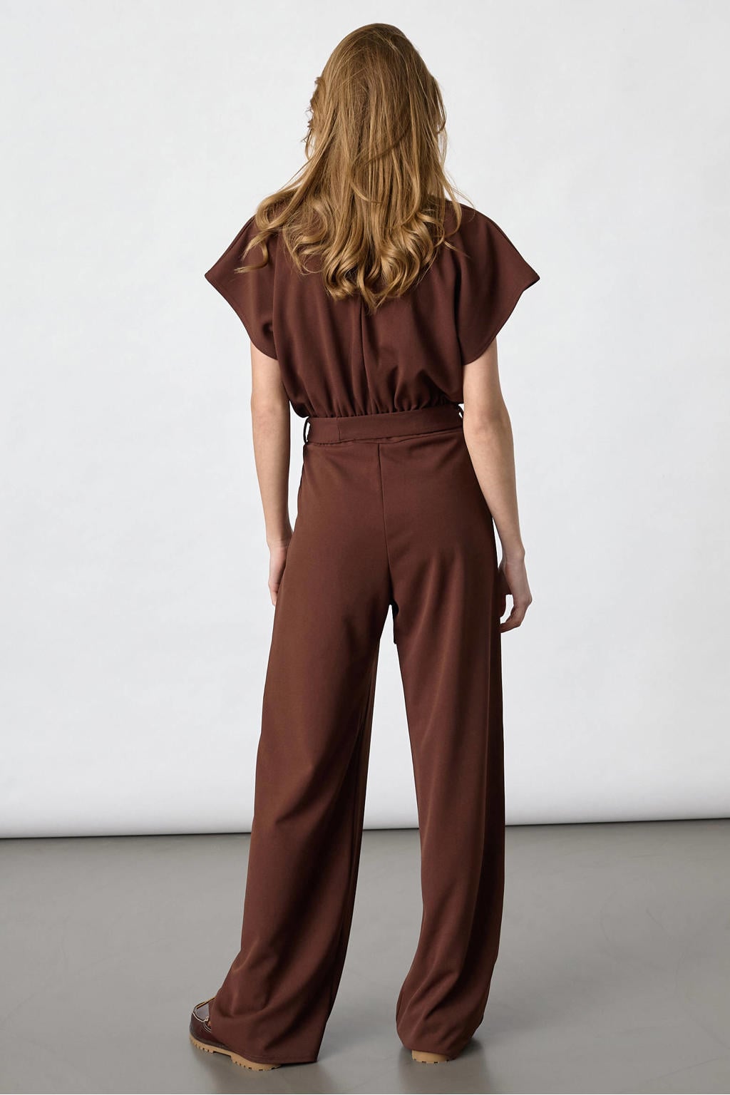 SisterS Point A-lijn jumpsuit met ceintuur - bruin