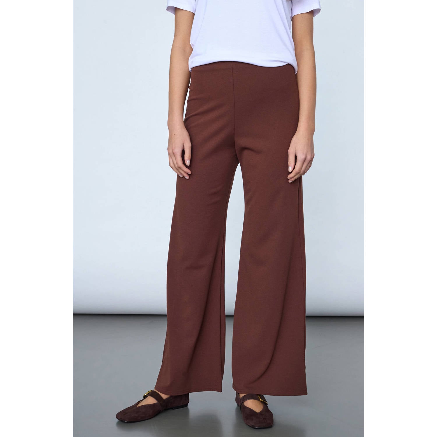 SisterS Point high waist wide leg palazzo broek bruin