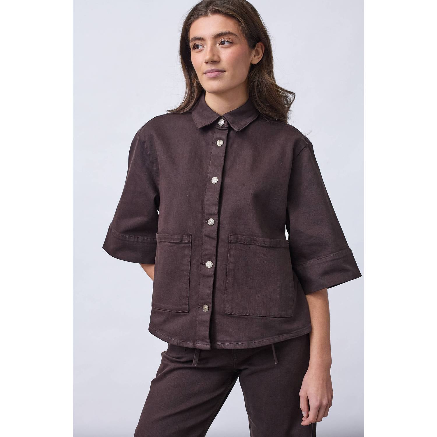 SisterS Point denim blouse donkerpaars