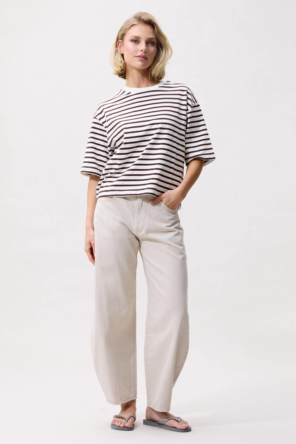 Catwalk Junkie gestreept T-shirt - ecru