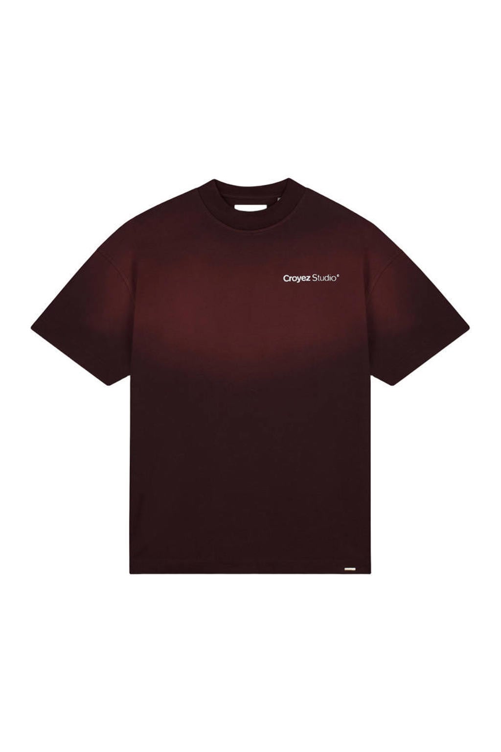 Croyez relaxed fit T-shirt met backprint - raisin red
