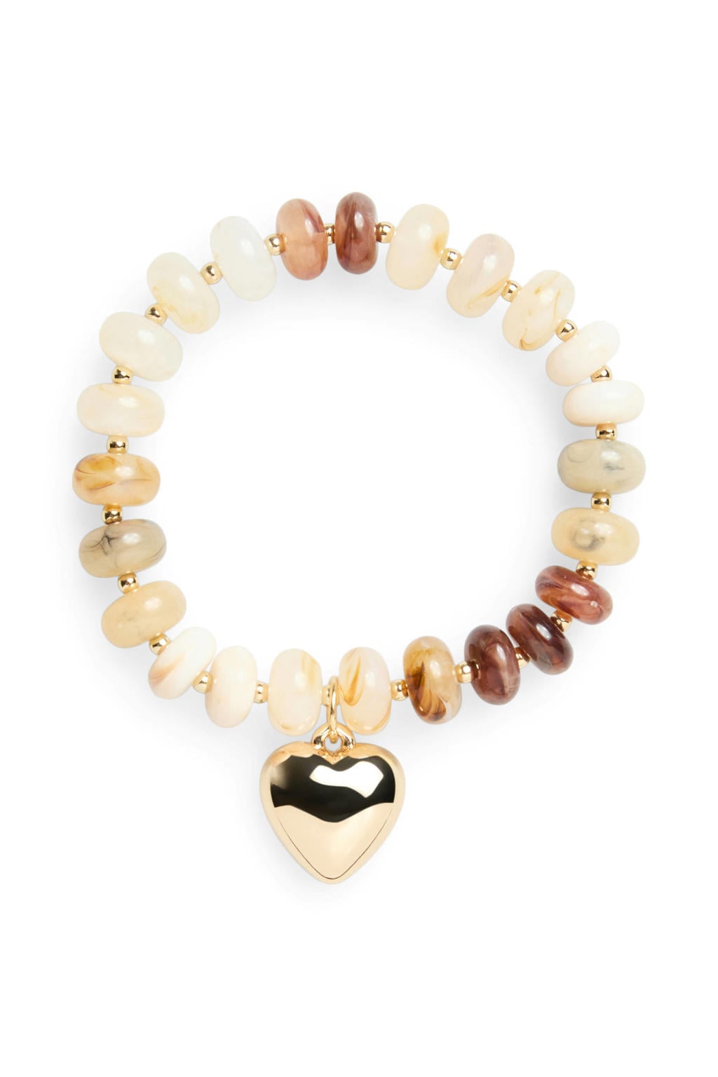 PIECES armband met hartje PCANNJA goudkleurig