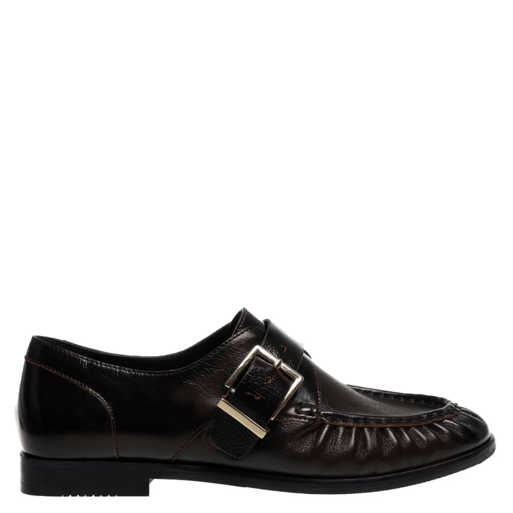 Donkerblauwe dames Copenhagen Shoes lakleren loafers - met gesp