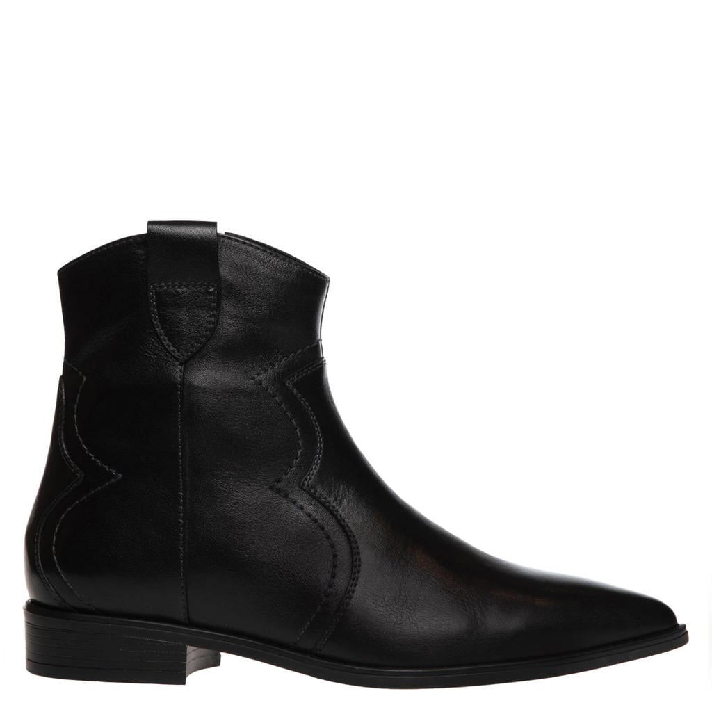 Zwarte dames Copenhagen Shoes Steps leren enkellaarzen - met ritssluiting