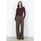Soyaconcept wide leg geruite broek - donkerbruin