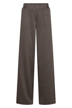 wide leg geruite broek - donkerbruin