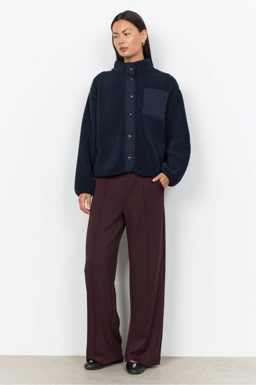 Soyaconcept teddy jas - donkerblauw