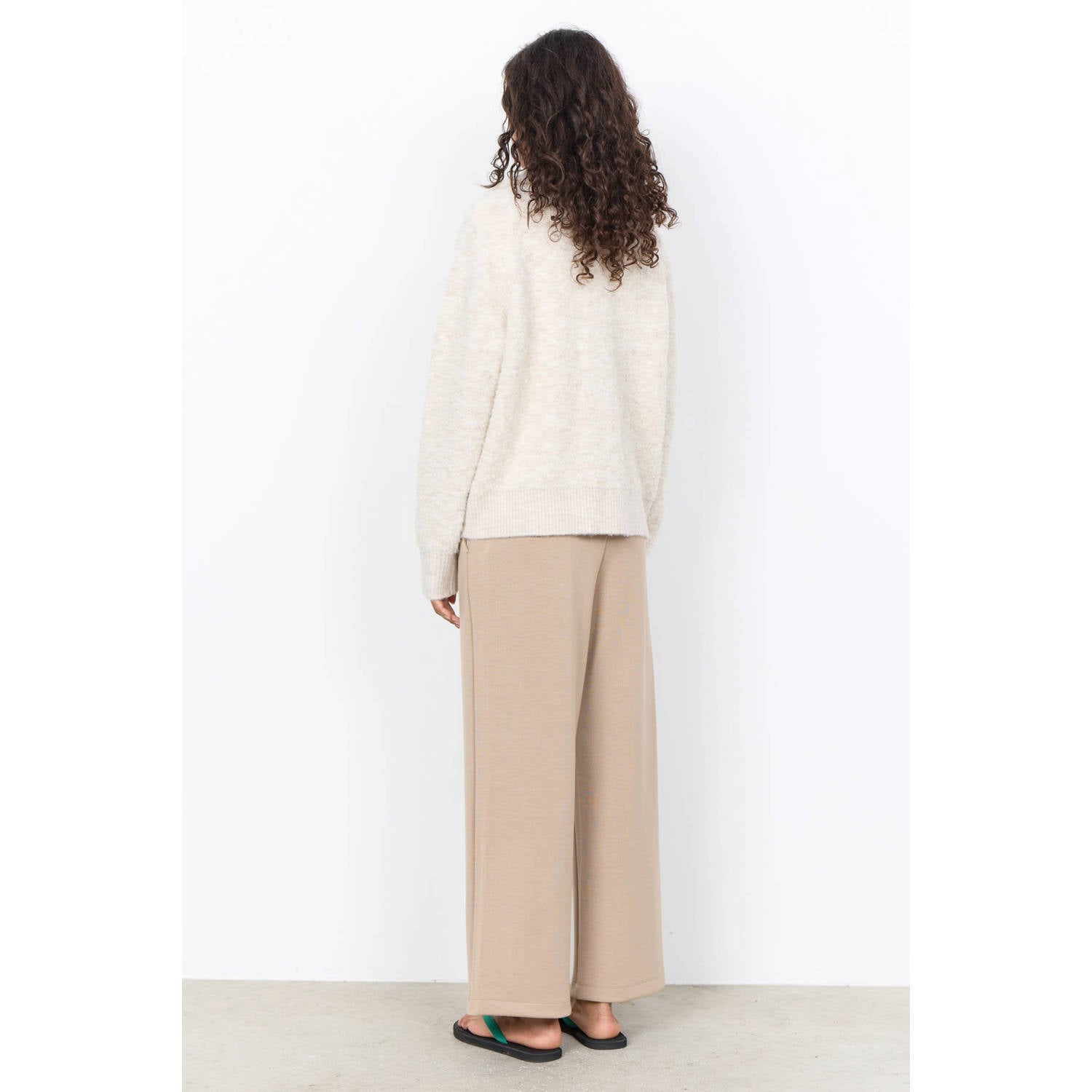 Soyaconcept gebreid vest met wol ecru