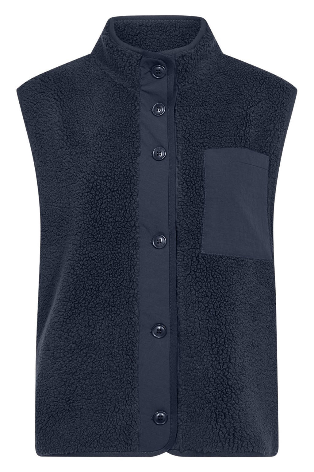 Soyaconcept teddy gilet - donkerblauw