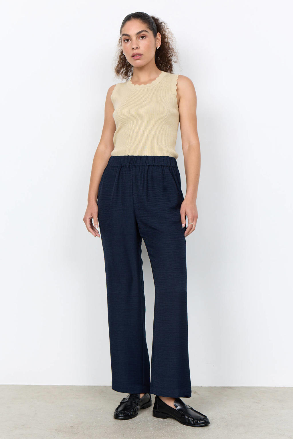 Soyaconcept straight leg broek - donkerblauw
