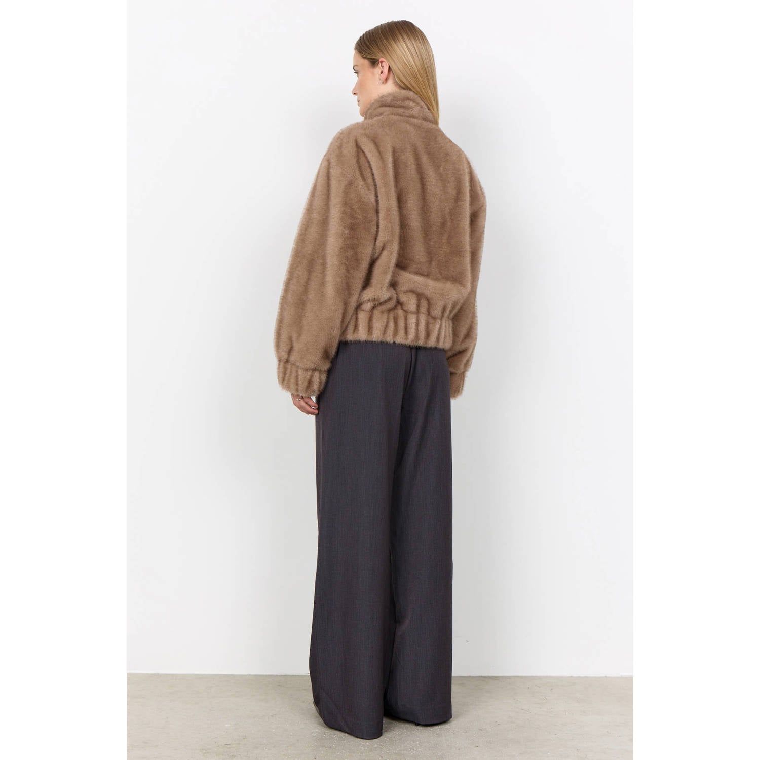 Soyaconcept faux fur jas beige