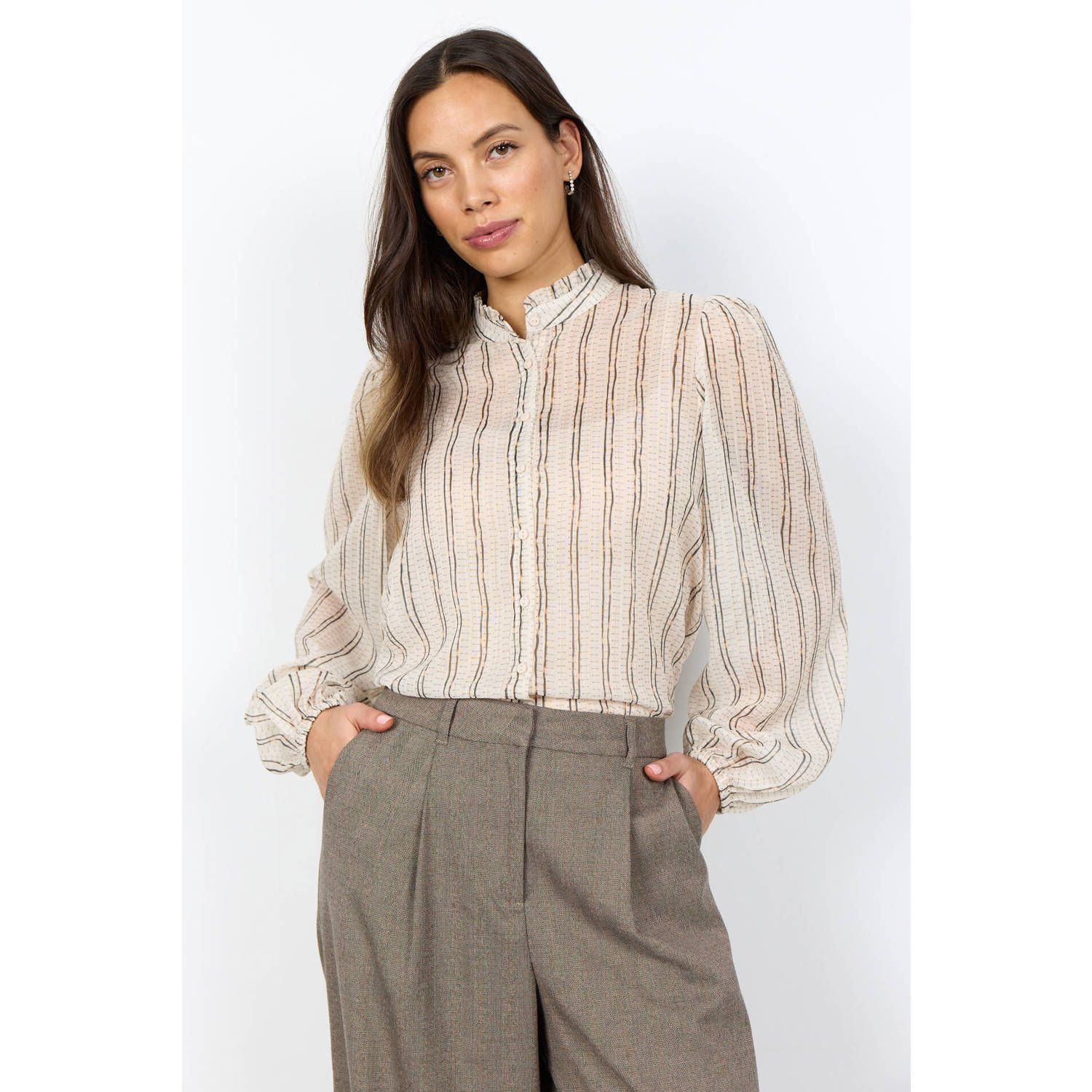 Soyaconcept gestreepte blouse ecru