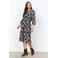 Soyaconcept midi jurk met print - donkerblauw