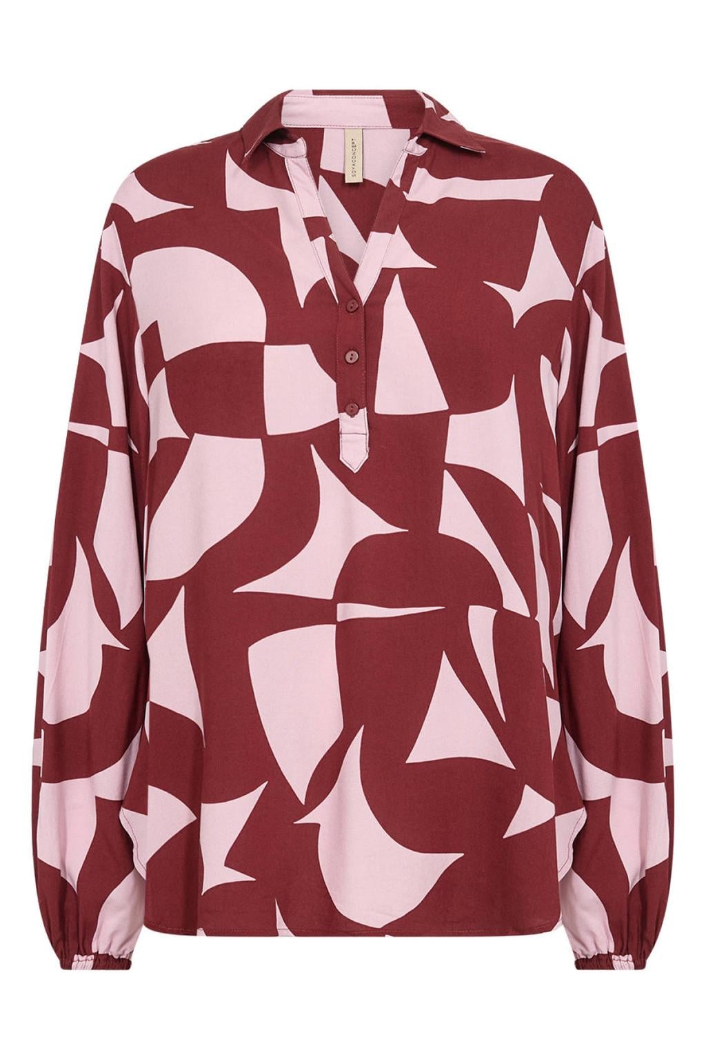 Soyaconcept top met print - rood/roze