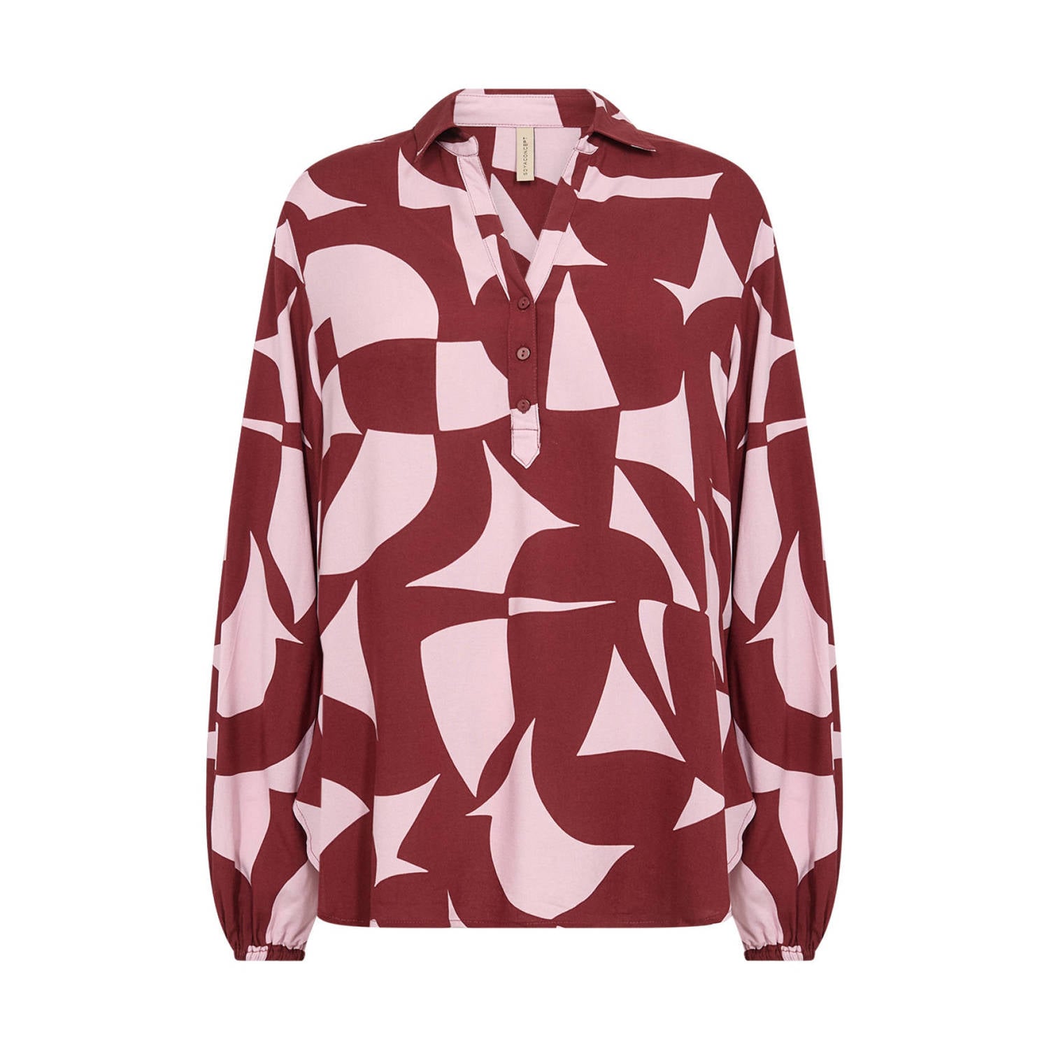 Soyaconcept top met print rood roze