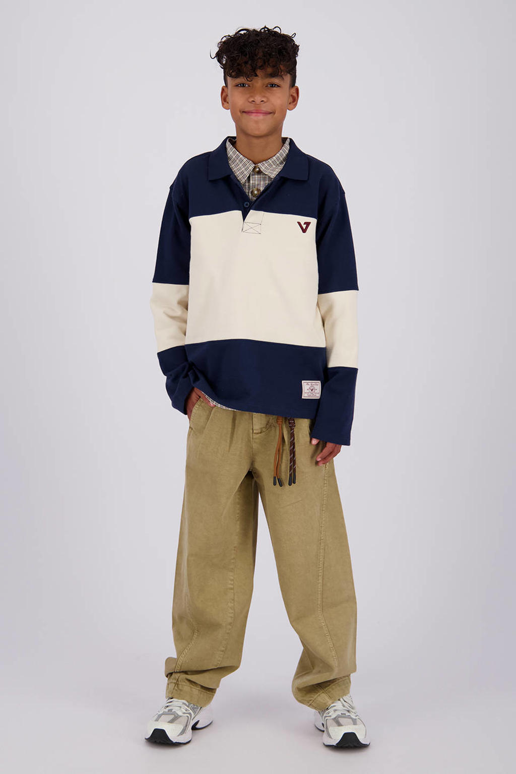 Vingino rechtvallende polo - donkerblauw/offwhite