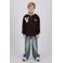 Vingino oversized sweater met tekst - donkerbruin/beige