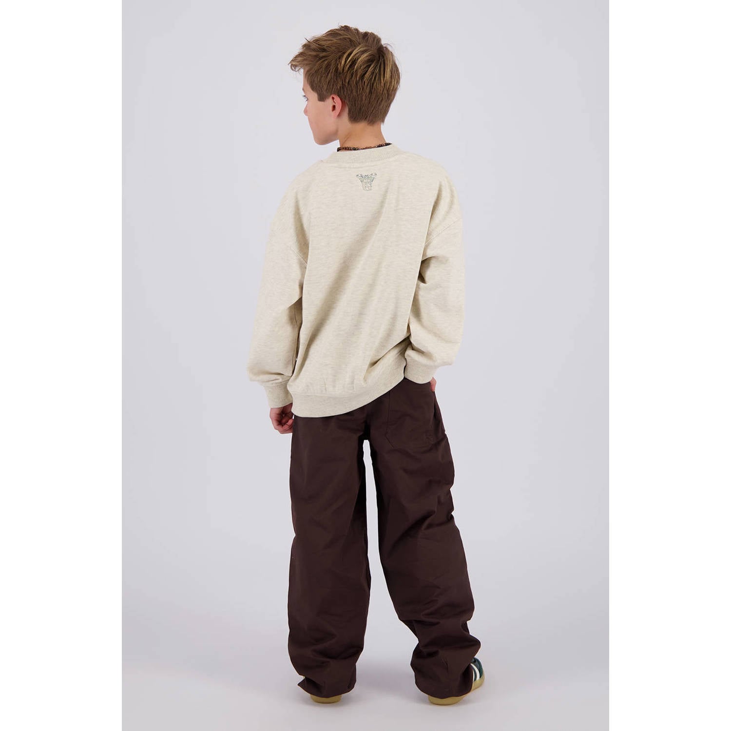 Vingino loose fit casual broek donkerbruin
