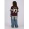 Vingino oversized longsleeve met backprint - donkerbruin/blauw/wit