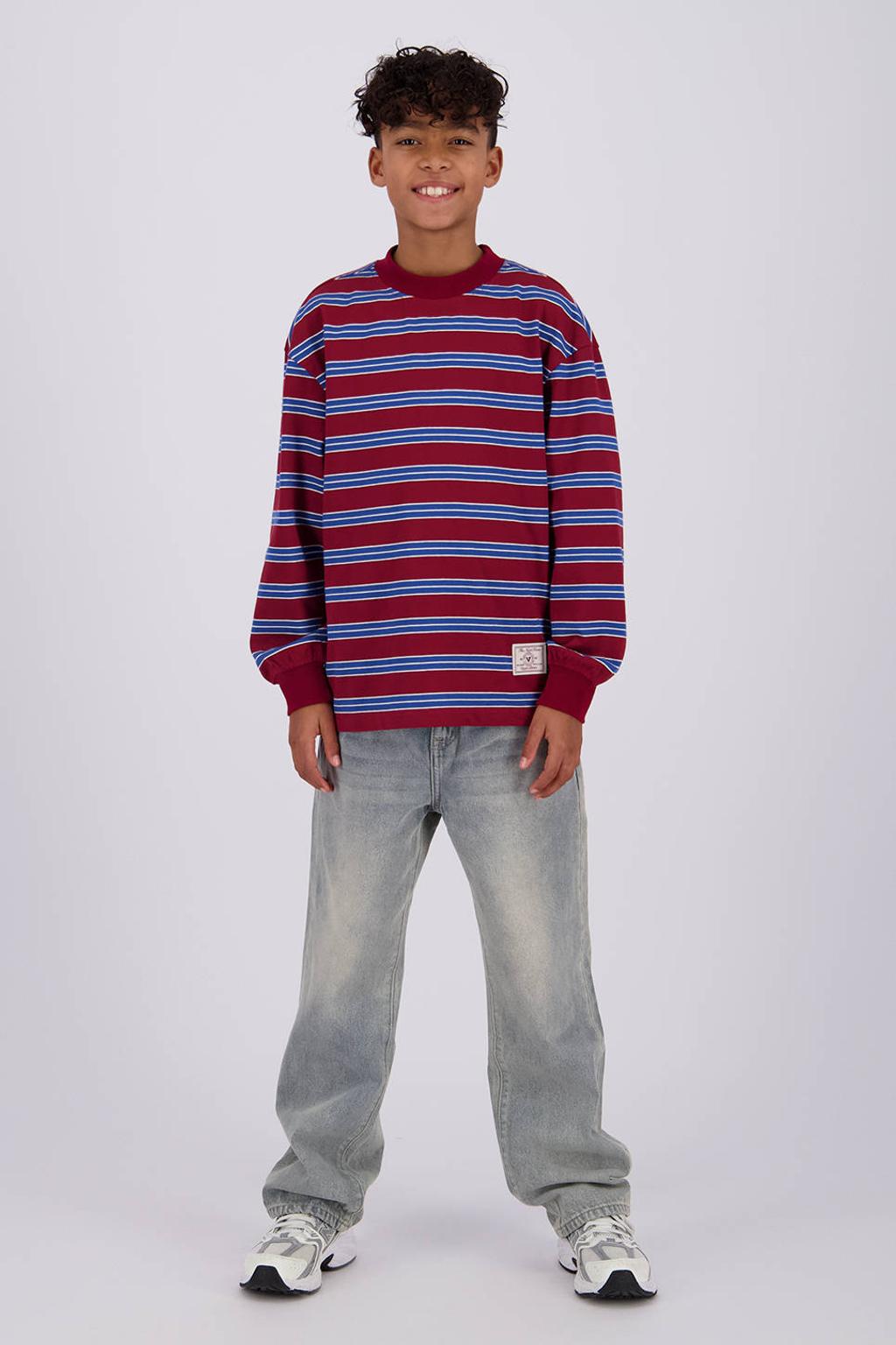 Light blue denim jongens Vingino Gino label relaxed fit straight leg jeans van denim met effen