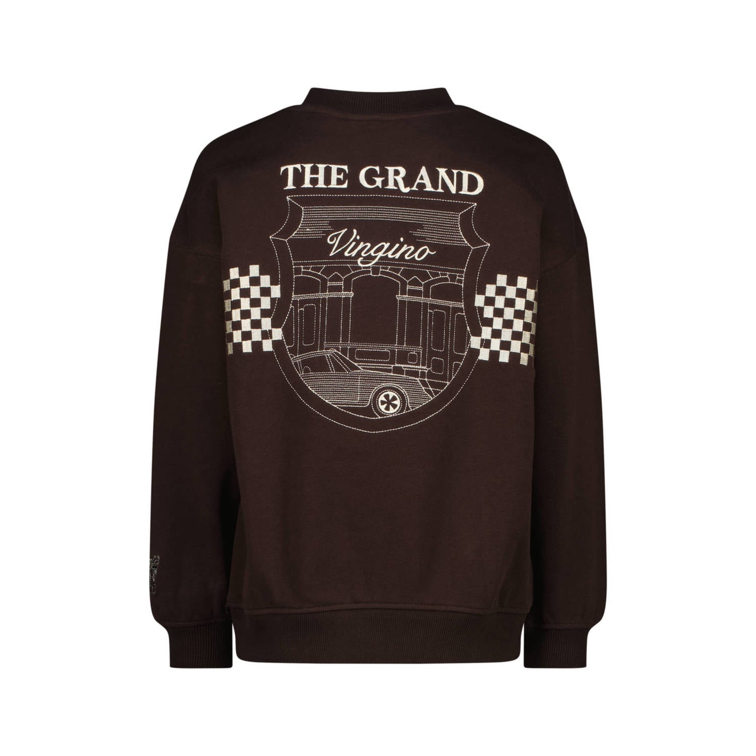 Vingino oversized sweater met backprint donkerbruin
