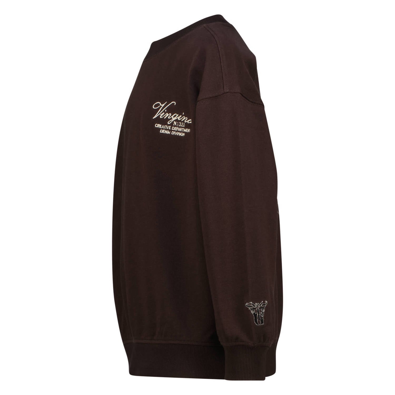 Vingino oversized sweater met backprint donkerbruin