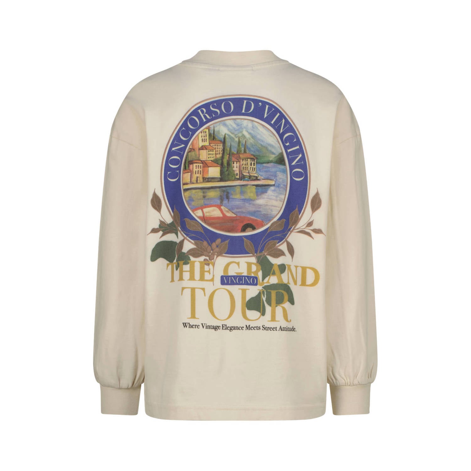 Vingino oversized longsleeve met backprint beige