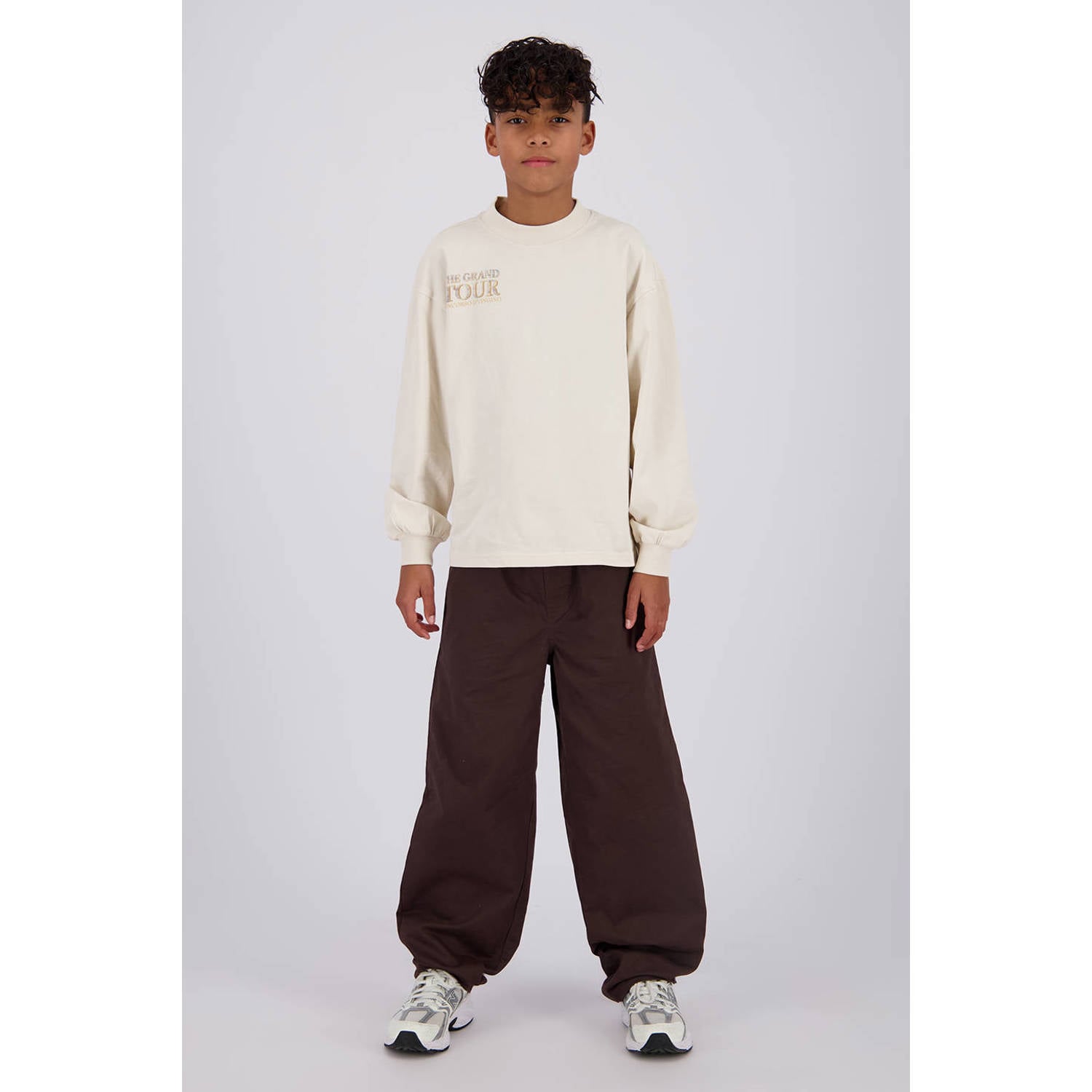 Vingino oversized longsleeve met backprint beige