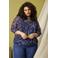 Zhenzi gebloemde top Plus Size - donkerblauw