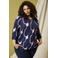 Zhenzi top Plus Size met print - donkerblauw