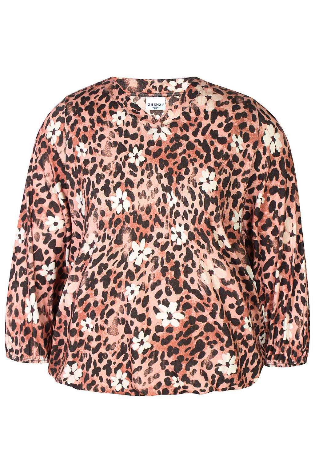 Oudroze dames Zhenzi top Plus Size van viscose met driekwart mouwen