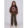 Vingino rechtvallende hoodie met print - donkerbruin