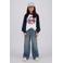 Vingino rechtvallende longsleeve met print - donkerblauw