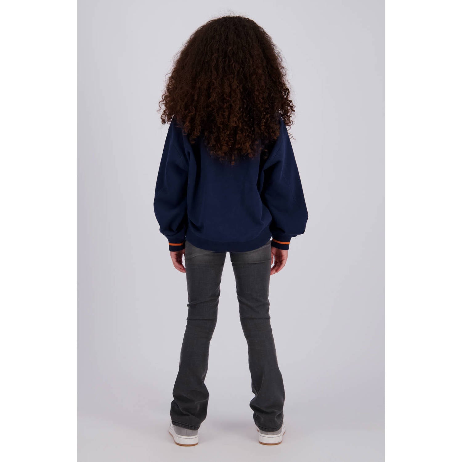Vingino rechtvallende sweater met print donkerblauw