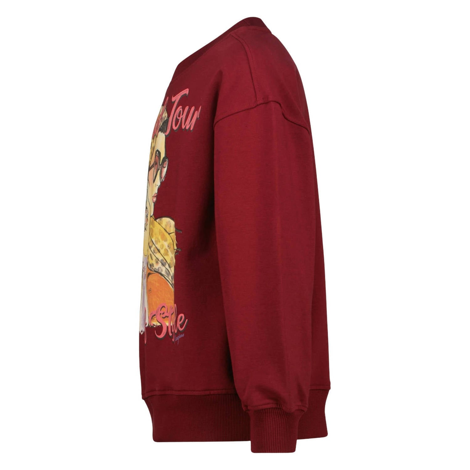Vingino rechtvallende sweater met print donkerrood