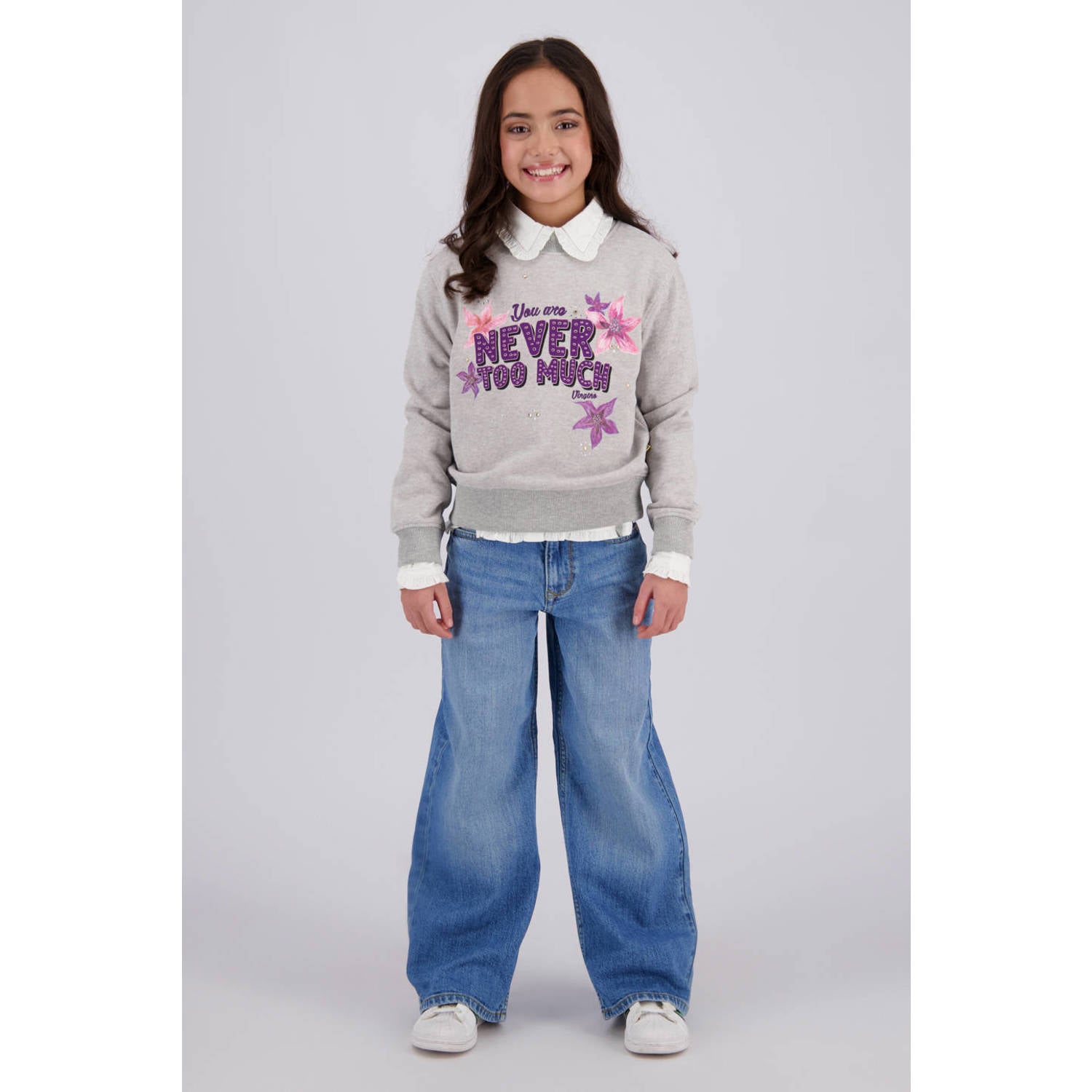 Vingino wide leg jeans blue vintage