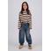 Vingino rechtvallende gestreepte longsleeve - donkerbruin