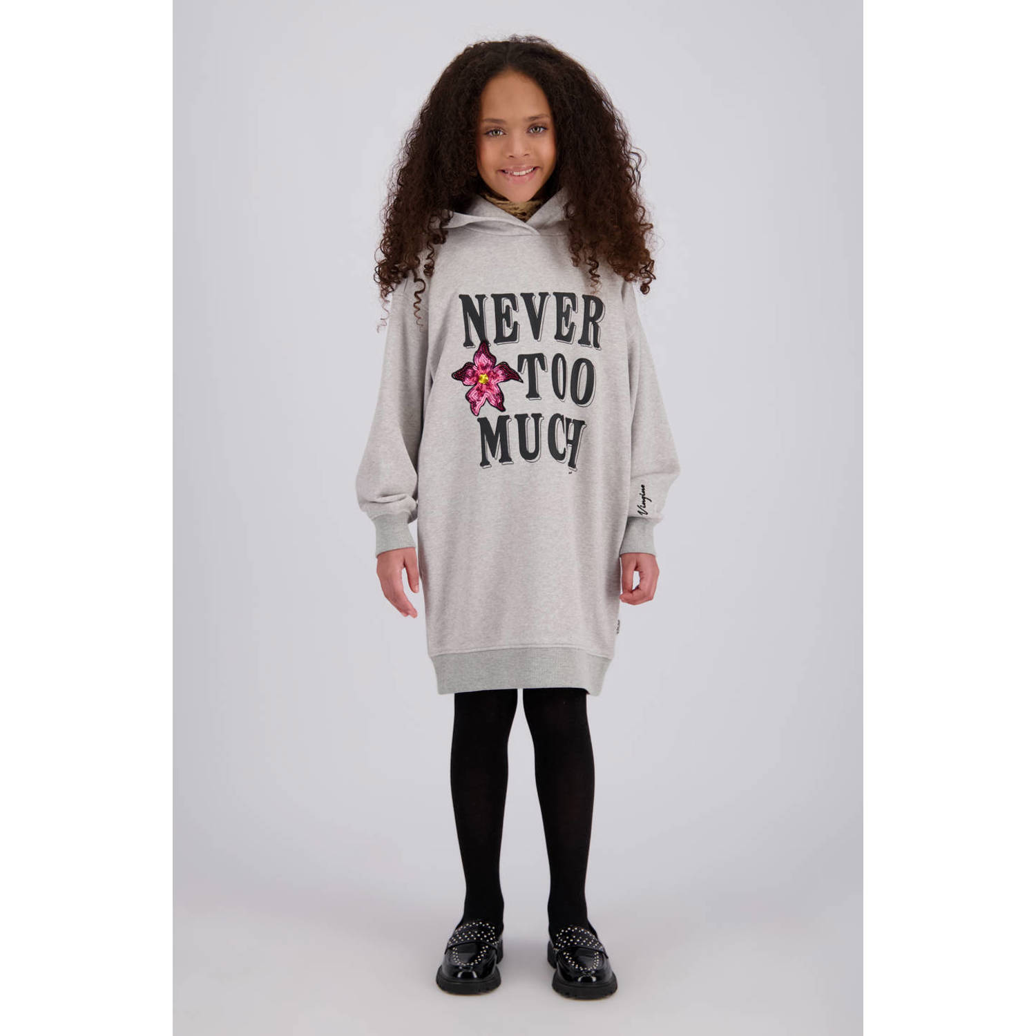 Vingino sweatjurk met tekst grijs