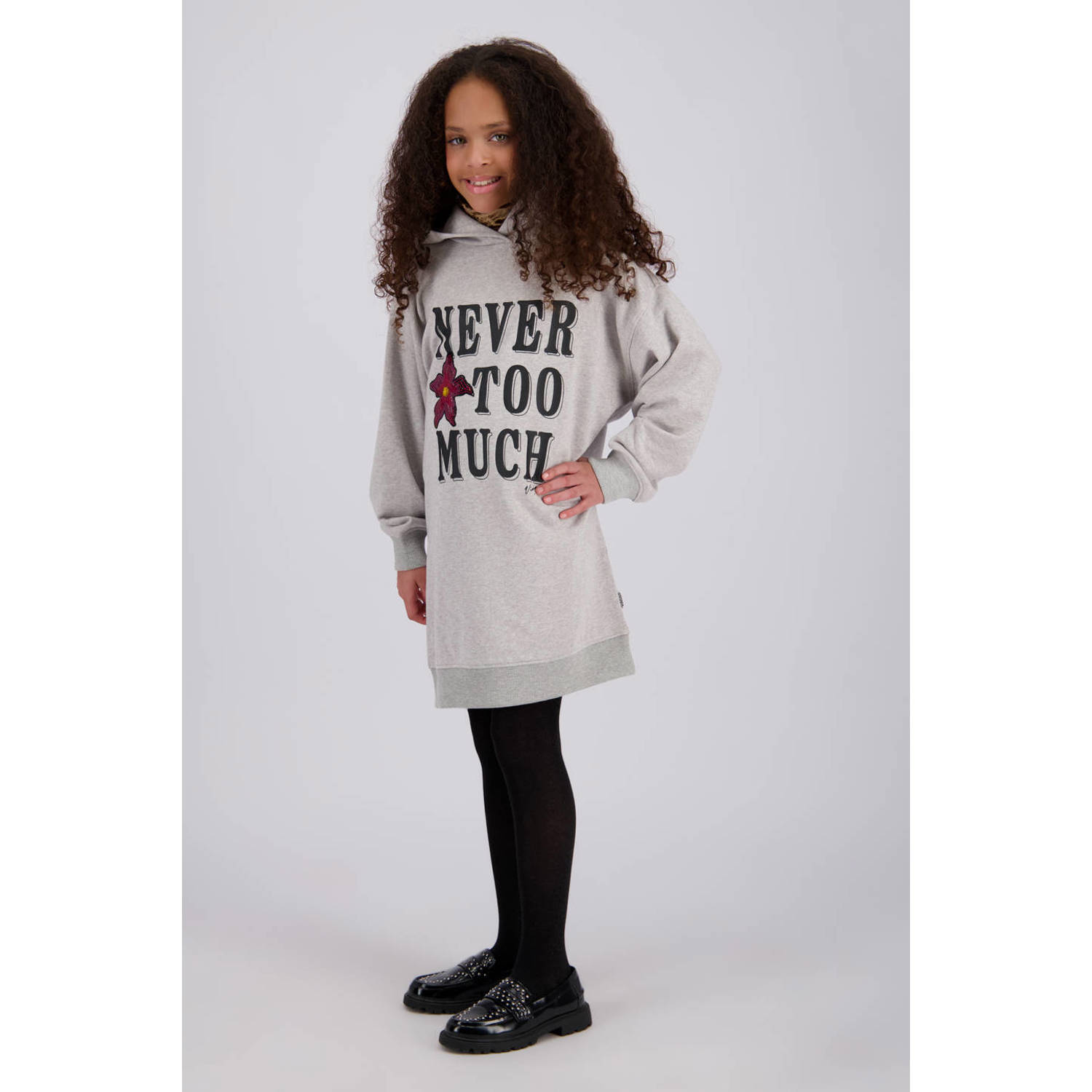 Vingino sweatjurk met tekst grijs