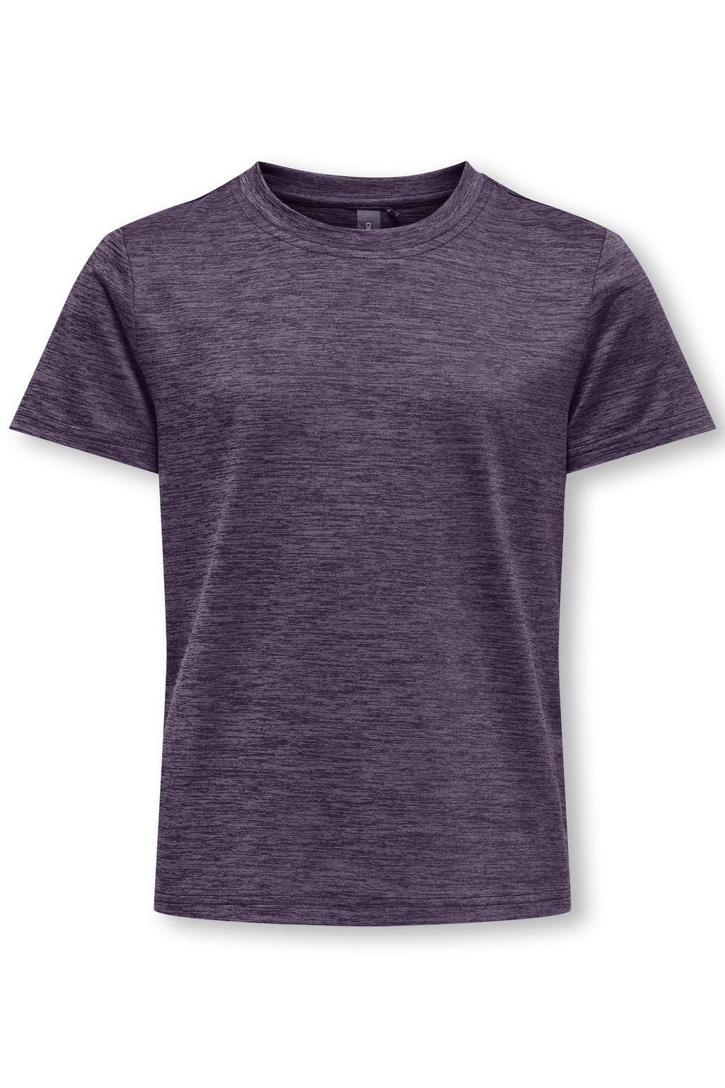 Donkerpaarse meisjes ONLY PLAY GIRLS sportshirt van polyester met korte mouwen en ronde hals