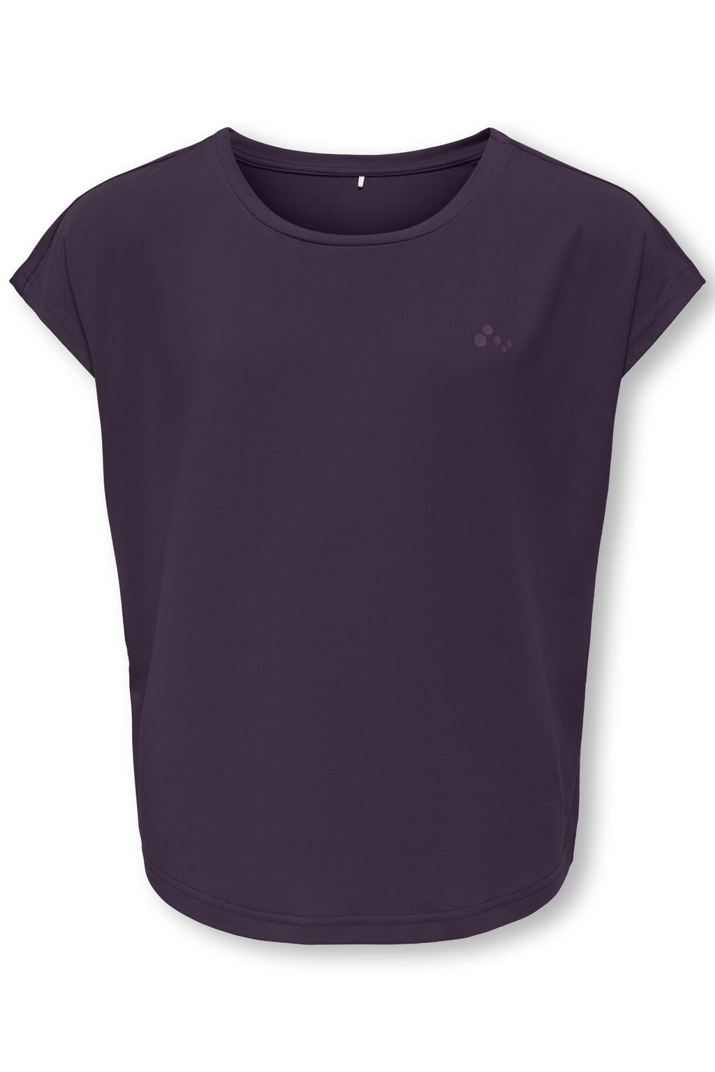 Donkerpaarse meisjes ONLY PLAY GIRLS sportshirt van polyester met korte mouwen en ronde hals