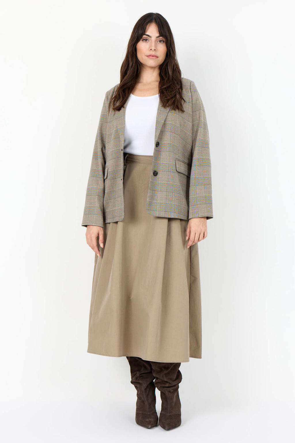 Wasabiconcept geruite regular fit blazer Plus Size - meerkleurig