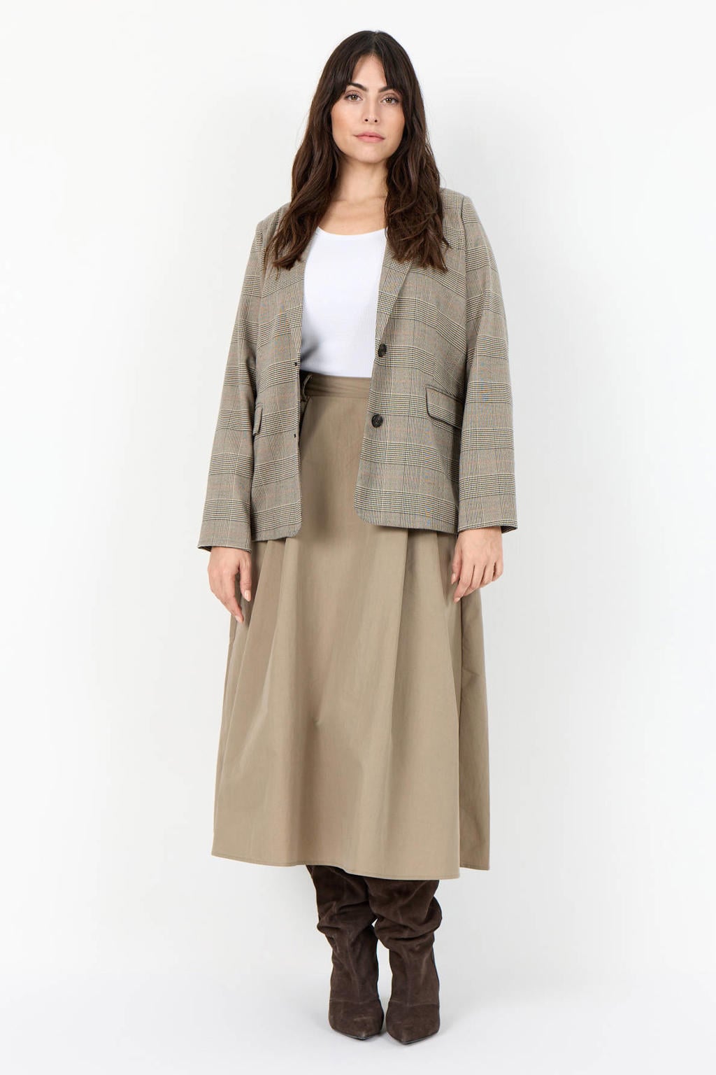 Wasabiconcept geruite regular fit blazer Plus Size - meerkleurig