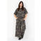Wasabiconcept Plus Size top met print - donkerblauw/beige