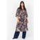 Wasabiconcept midi jurk Plus Size met print - bruin