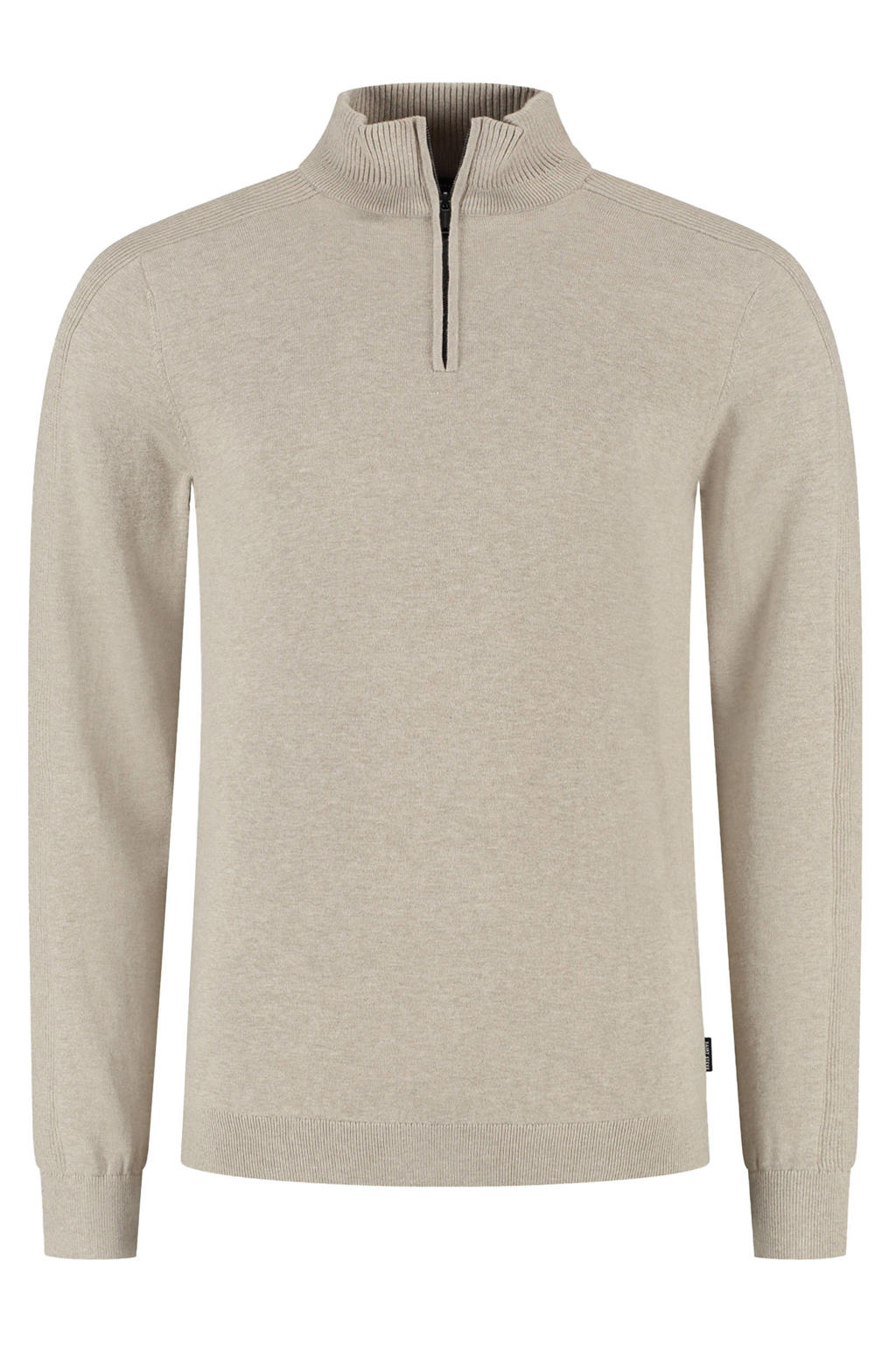 Saint Steve katoenen regular fit gebreide trui - sand