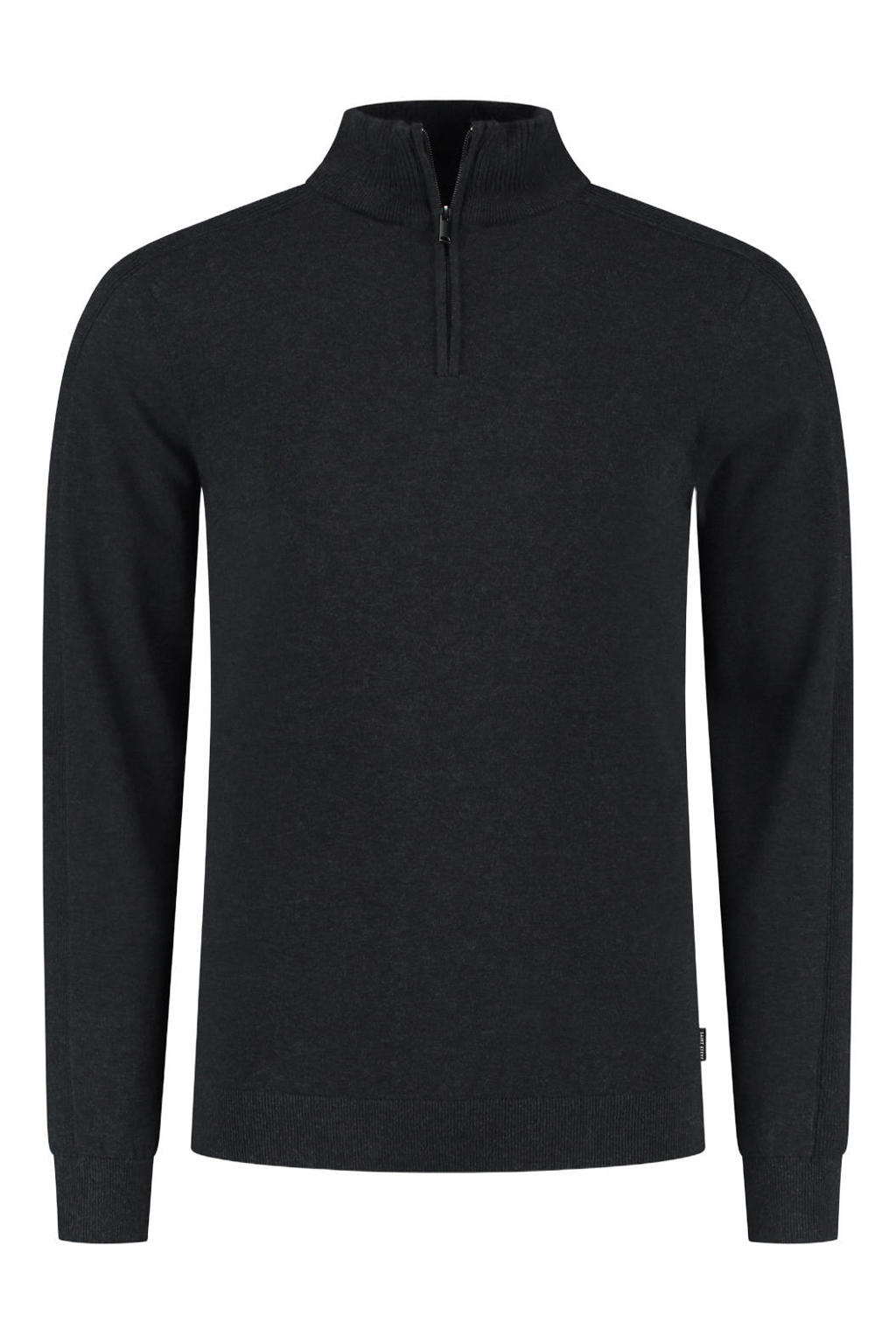 Saint Steve katoenen regular fit gebreide trui - asphalt